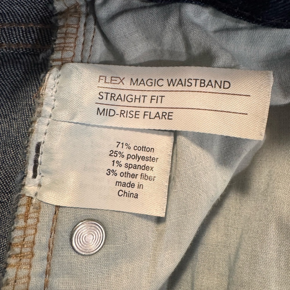 Lane Bryant Dark Indigo High-Rise Button-Front Mid Rise Flare Jeans - Picture 8 of 8